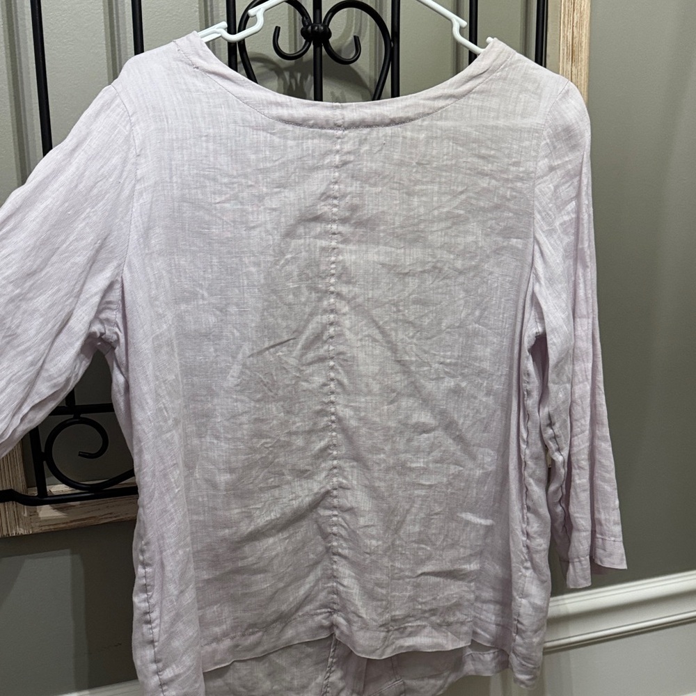 Women's Light Pink Top 100%linen